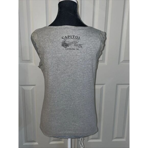 Harley Davidson Chicks Rule Lansing Lace  Trim Tank Top Made In USA Women Large - Picture 2 of 4